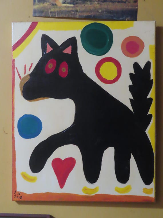 Portrait Naif de mon chien Apollo- 2018