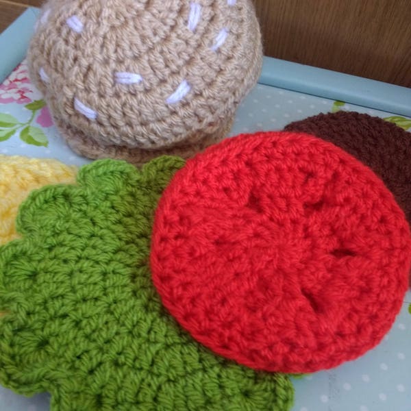 Crochet Burger Coasters Pattern