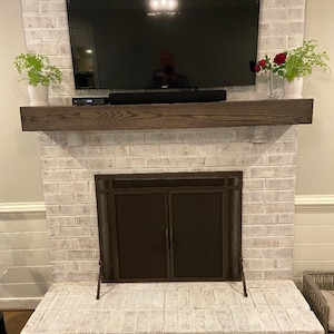Red Oak Fireplace Mantel: Custom Floating Wood Beam