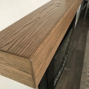 Handcrafted Red Oak Fireplace Mantel, Custom Floating Shelf, 36-102 inches, Farmhouse Modern Decor