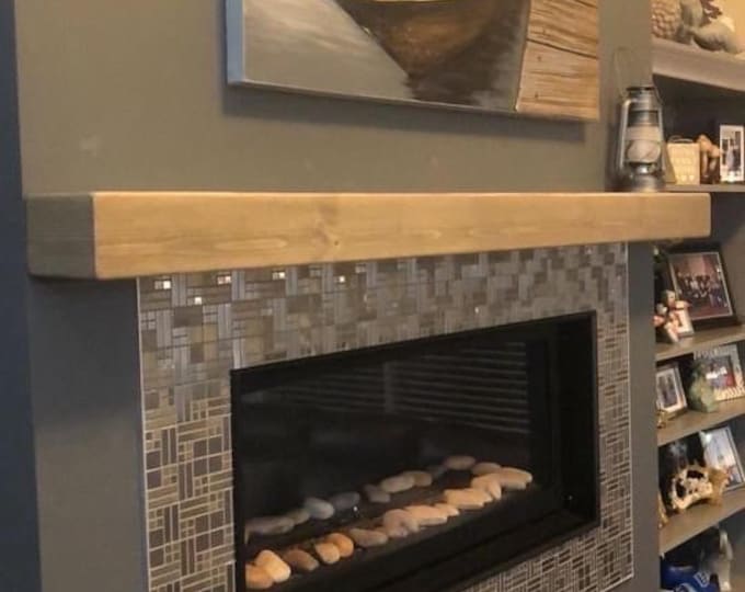 Modern Fireplace Mantel, Poplar Hardwood Mantle, Custom Size Mantle