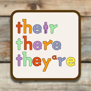 Their There They&#39;re Sticker | Grammar Sticker | English Lover | Laminated Sticker for Water bottle or laptop | Teacher Gift Idea |