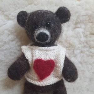 Felted Wool Teddy Bear with Knitted Vest: The Perfect Gift that Warms the Heart