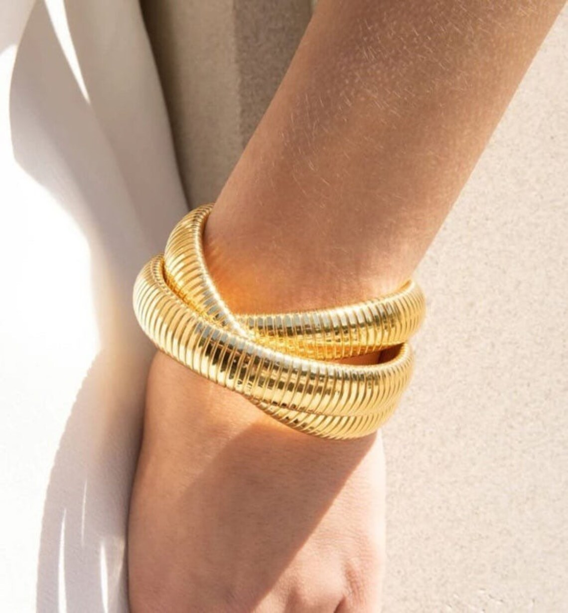 Large Triple Twist Cobra Bracelet Etsy