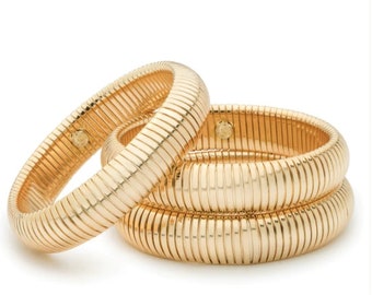 Single Flex Cobra Closed Bangle Bracelet; Yellow, White, Black