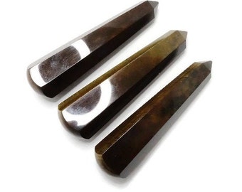 Tiger's Eye Crystal Wand, Yellow Tiger's Eye Gemstone Wand, Grounding Crystal,