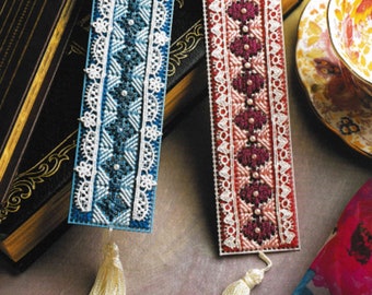 Bookmarks Vintage Plastic Canvas Pattern PDF, Craft Sewing Patterns Digital Download, DIY Bookmark gift for bookworm teacher