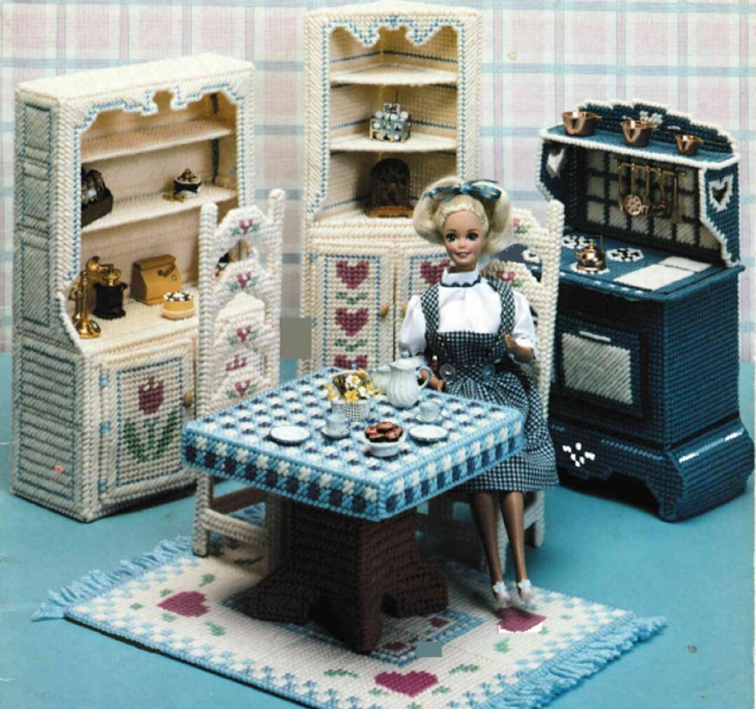 Plastic Canvas Barbie Furniture Pattern PDF Fashion Doll - Etsy