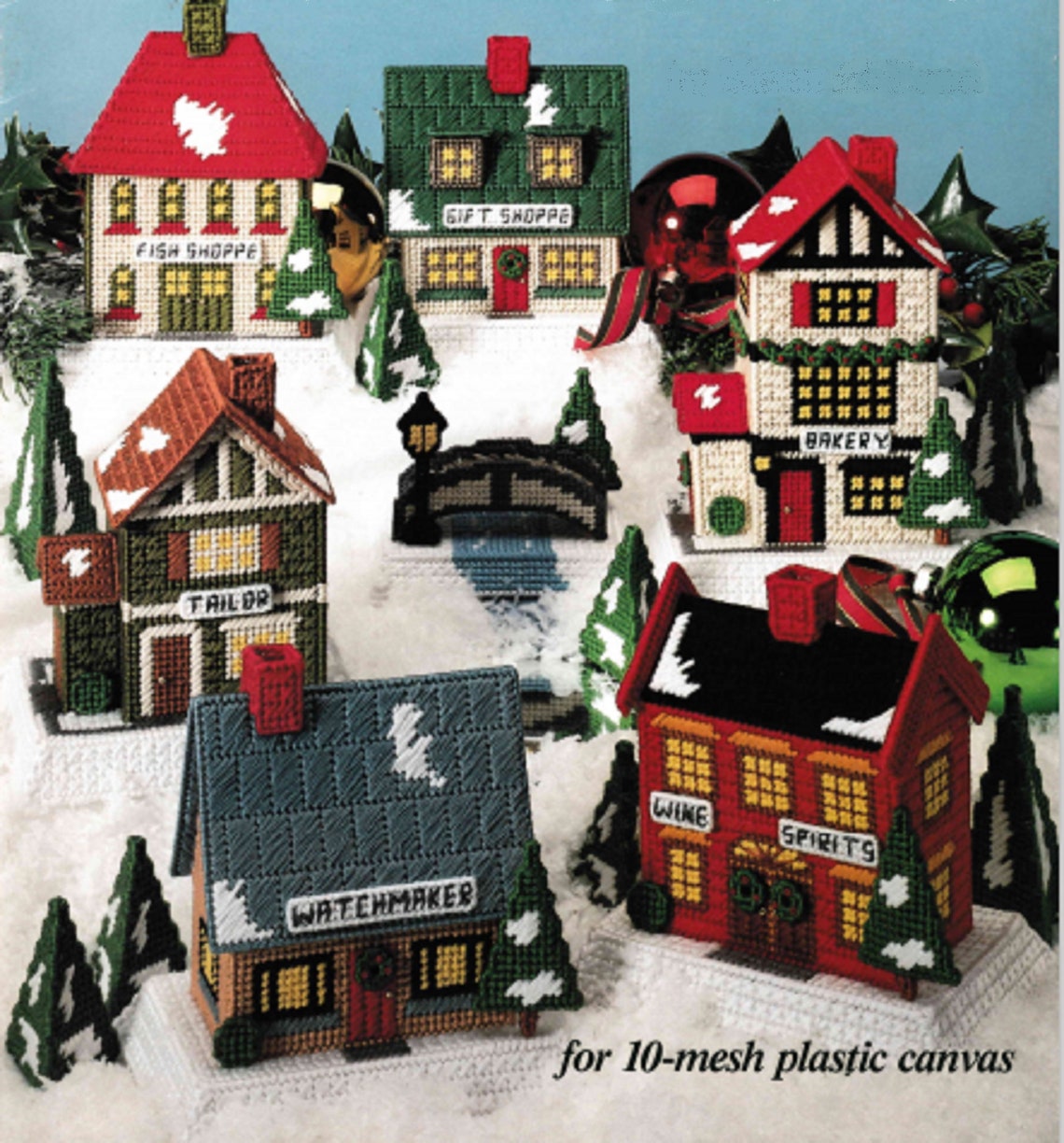Christmas Plastic Canvas Village Pattern PDF Victorian Holiday Etsy UK