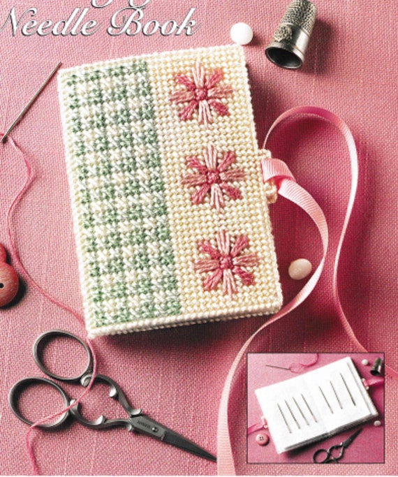 Plastic Canvas Needle Book Pattern Book PDF Easy Needlebook for Embroidery  & Needlepoint Vintage Crafts Instant Digital Download 