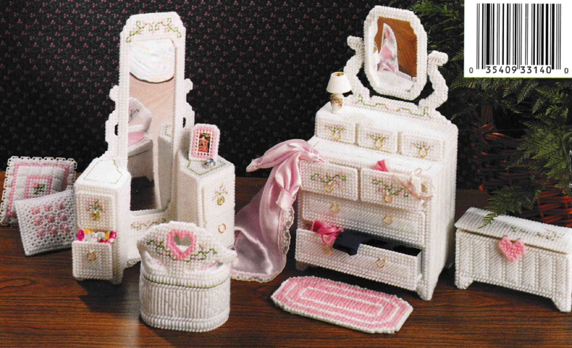 Barbie Furniture Plastic Canvas Pattern PDF Download, Fashion Doll House  Bed Dresser Mirror Hope Chest Accessories Patterns. 