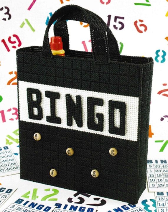 SALE Vintage Plastic Canvas Patterns PDF Bingo Tote Bag Game - Etsy
