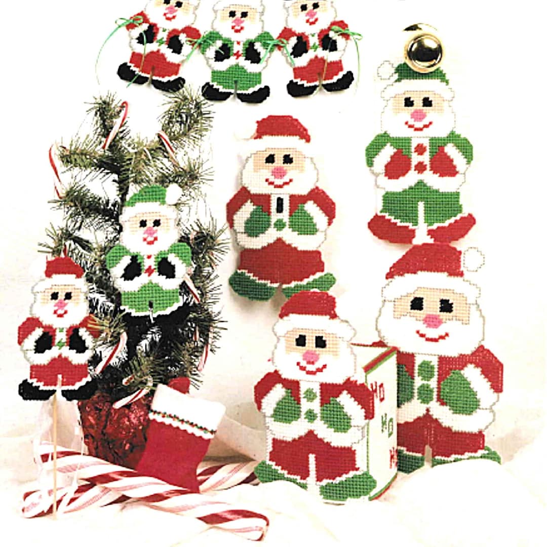 Christmas Plastic Canvas Patterns PDF Instant Download. Santa Claus ...