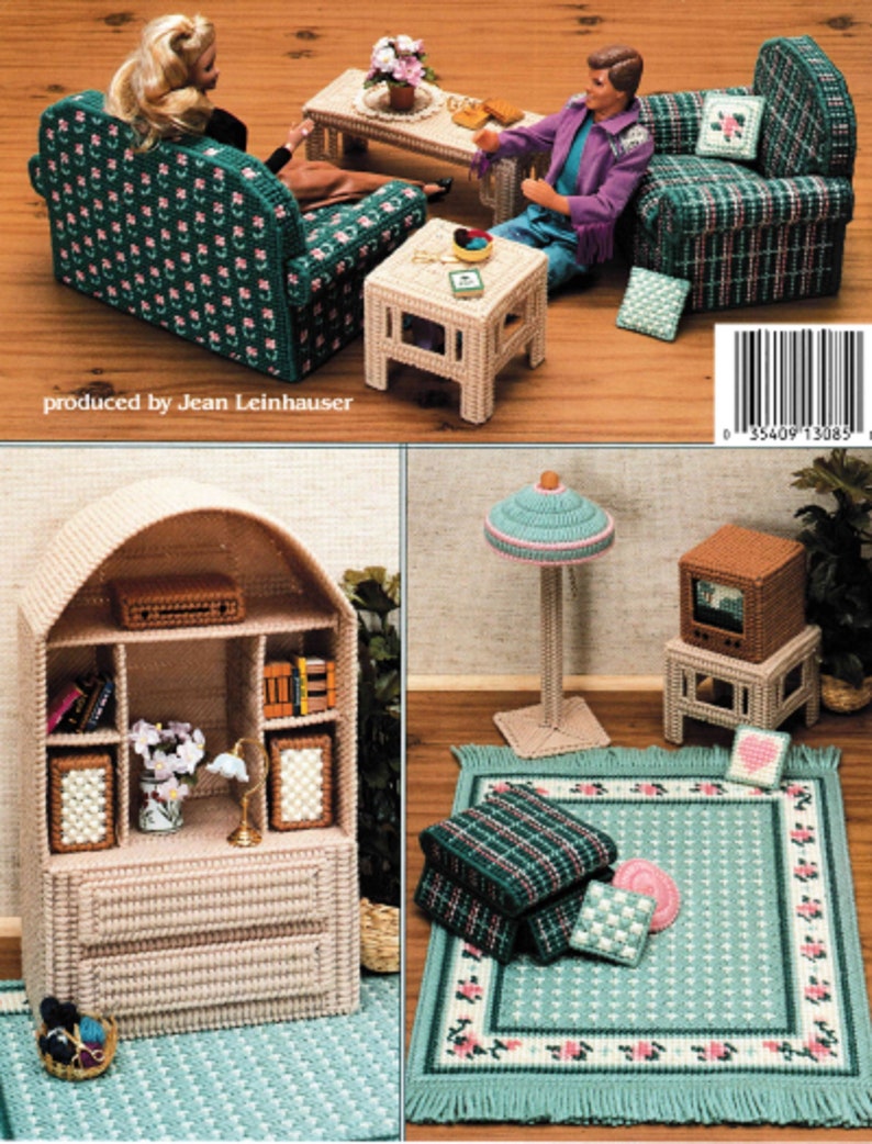 Plastic Canvas Barbie Furniture Pattern PDF Fashion Doll House Etsy