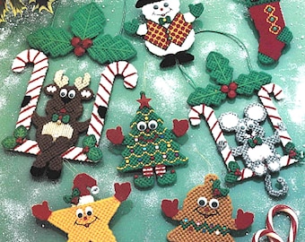 Christmas Plastic Canvas Patterns PDF Instant Download, Fast & Fun Ornaments, Holiday Ornament Easy Plastic Canvas Pattern ebook.
