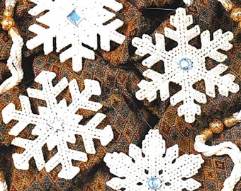 Plastic Canvas Christmas Ornaments Patterns PDF Download, Snowflake Ornaments, Snowflakes Fast + Easy Plastic Canvas Pattern