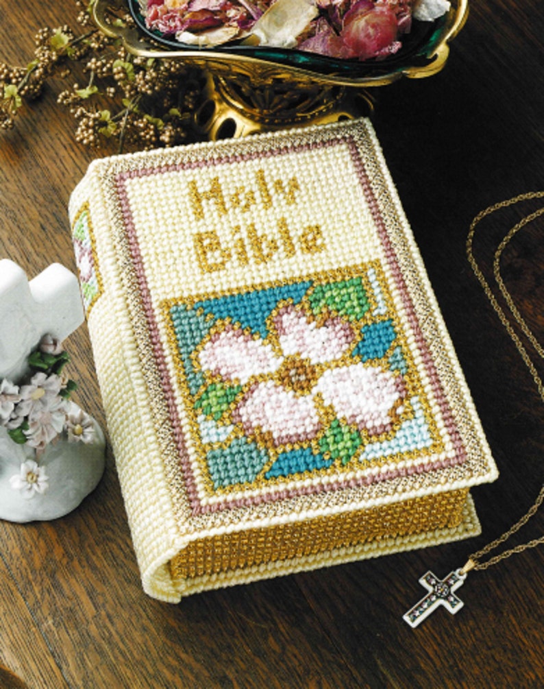 Vintage Plastic Canvas Patterns PDF Bible Box Easy DIY Craft Etsy