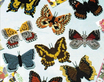 Vintage Plastic Canvas Patterns PDF, Crafts Pattern Instant Digital Download, Butterfly Magnets DIY Plastic Canvas Butterfly Magnet Fridgies