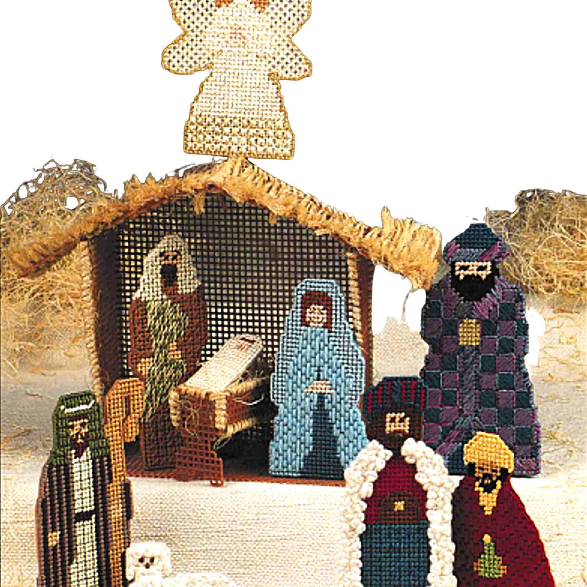 Dimensions Needlepoint Nativity Scene Kit 2070 by Mayo Collage Style