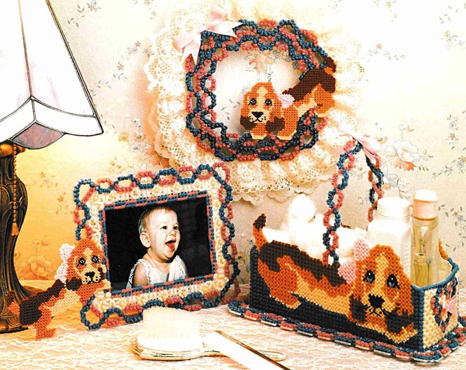 SALE Plastic Canvas Dog Pattern Book PDF Country Hounds Set, Basket