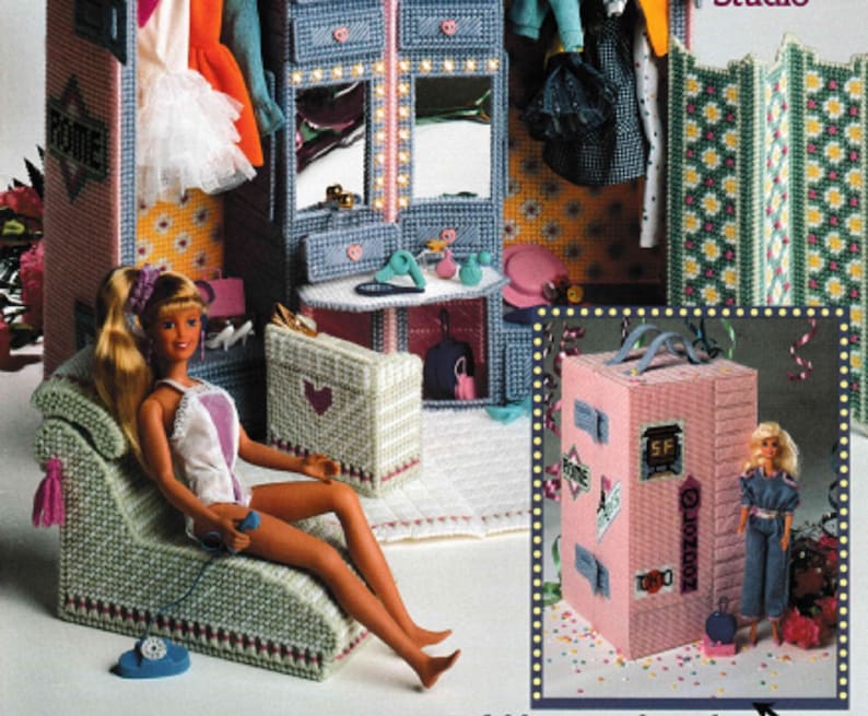 Plastic Canvas Barbie Furniture Pattern PDF Instant Download | Etsy