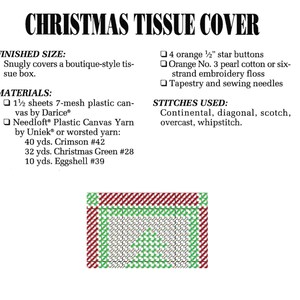 Christmas Plastic Canvas Tissue Box Cover Pattern Book PDF Easy Holiday ...