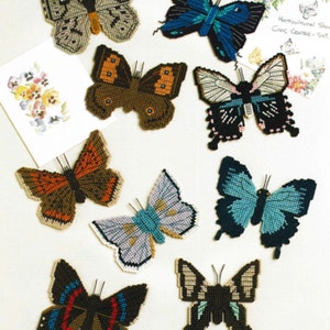 Butterfly Magnets Plastic Canvas Patterns PDF, Vintage Crafts Pattern Digital Download, Plastic Canvas Butterfly Magnet 10-mesh
