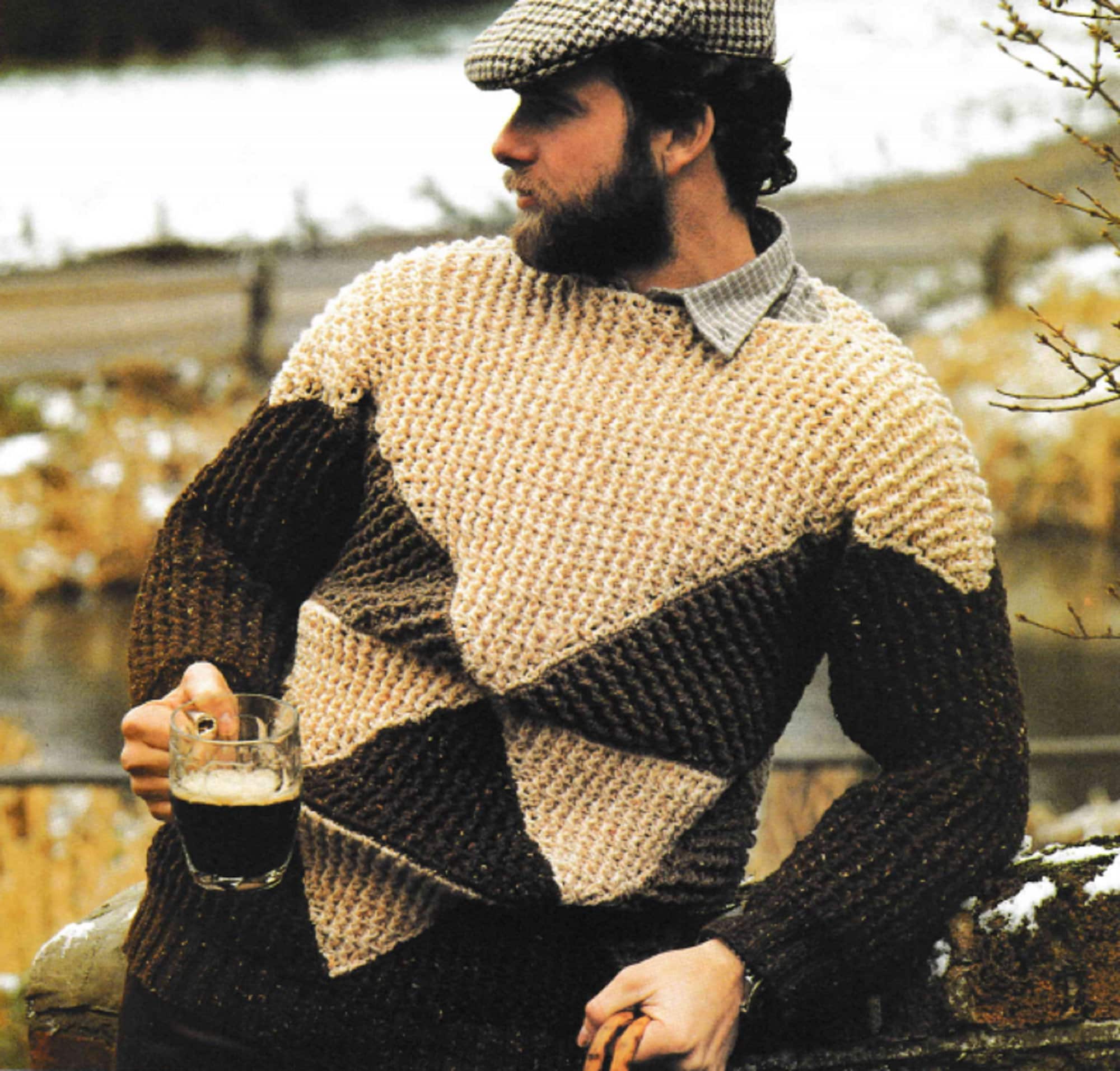 SALE Mens Crochet Pattern PDF Textured 