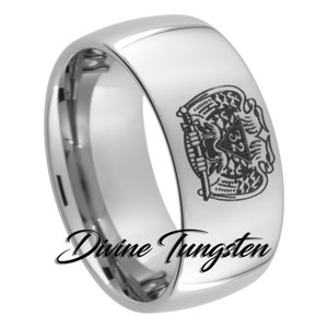 Masonic 32nd Degree SCOTTISH RITE Tungsten Carbide Wedding Band 10mm Dome Polished Ring with Free Inside Engraving