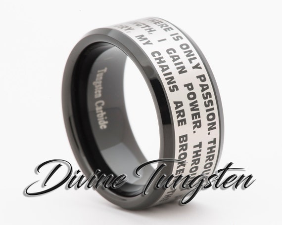 Star Wars Sith Code Design Mens Tungsten Carbide Wedding