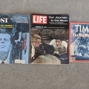Three Vintage collectible Magazines Time 1980 Life 1969 and Saturday Evening Post 1967