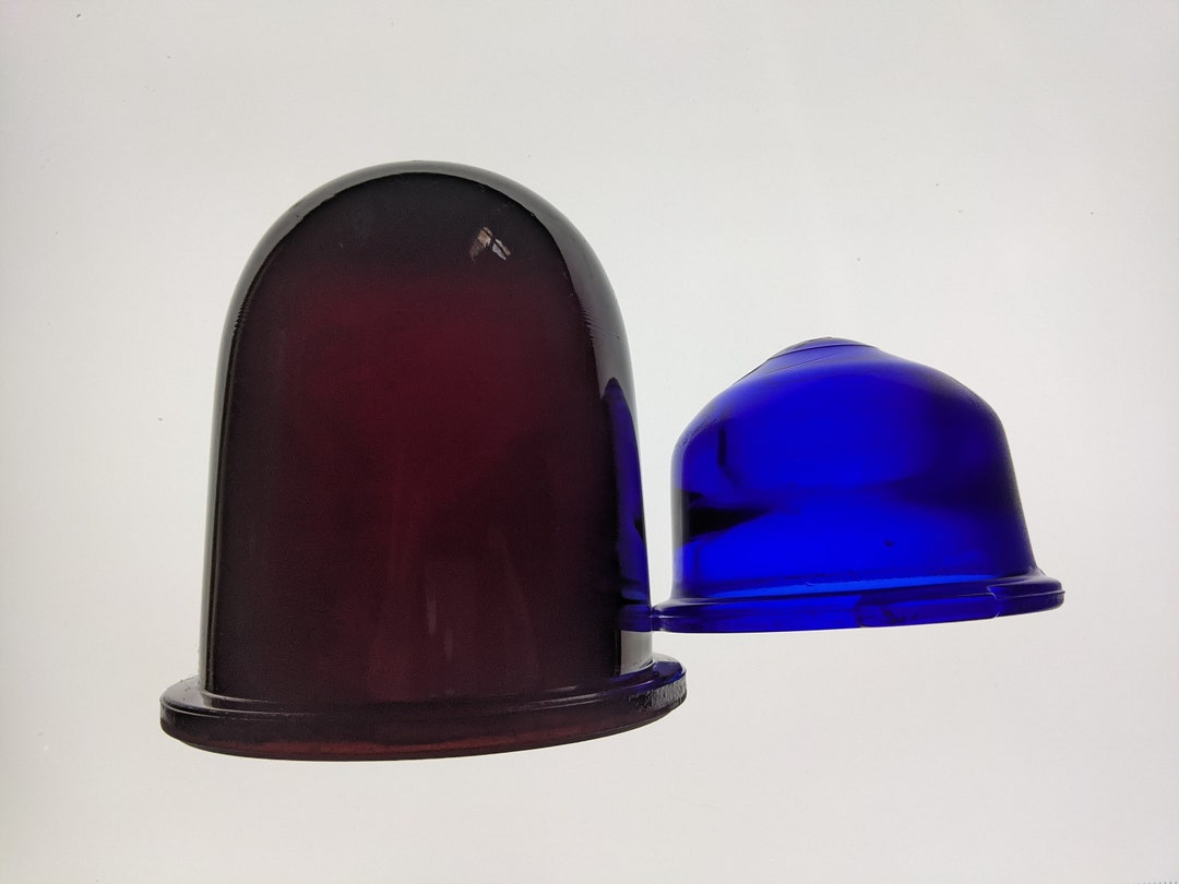 2 Vintage Glass Globe Lens Light Covers Etsy