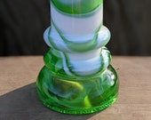 Green and White NIA Commemorative Glass Insulator Cedar Rapids 1991