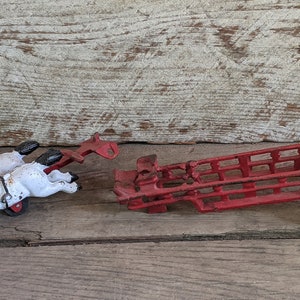 Vintage Horse Drawn Cast Iron Fire Wagon