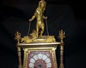 Vintage French Egyptian Revival Gilt Bronze Mantel Clock Circa 1860 39 s