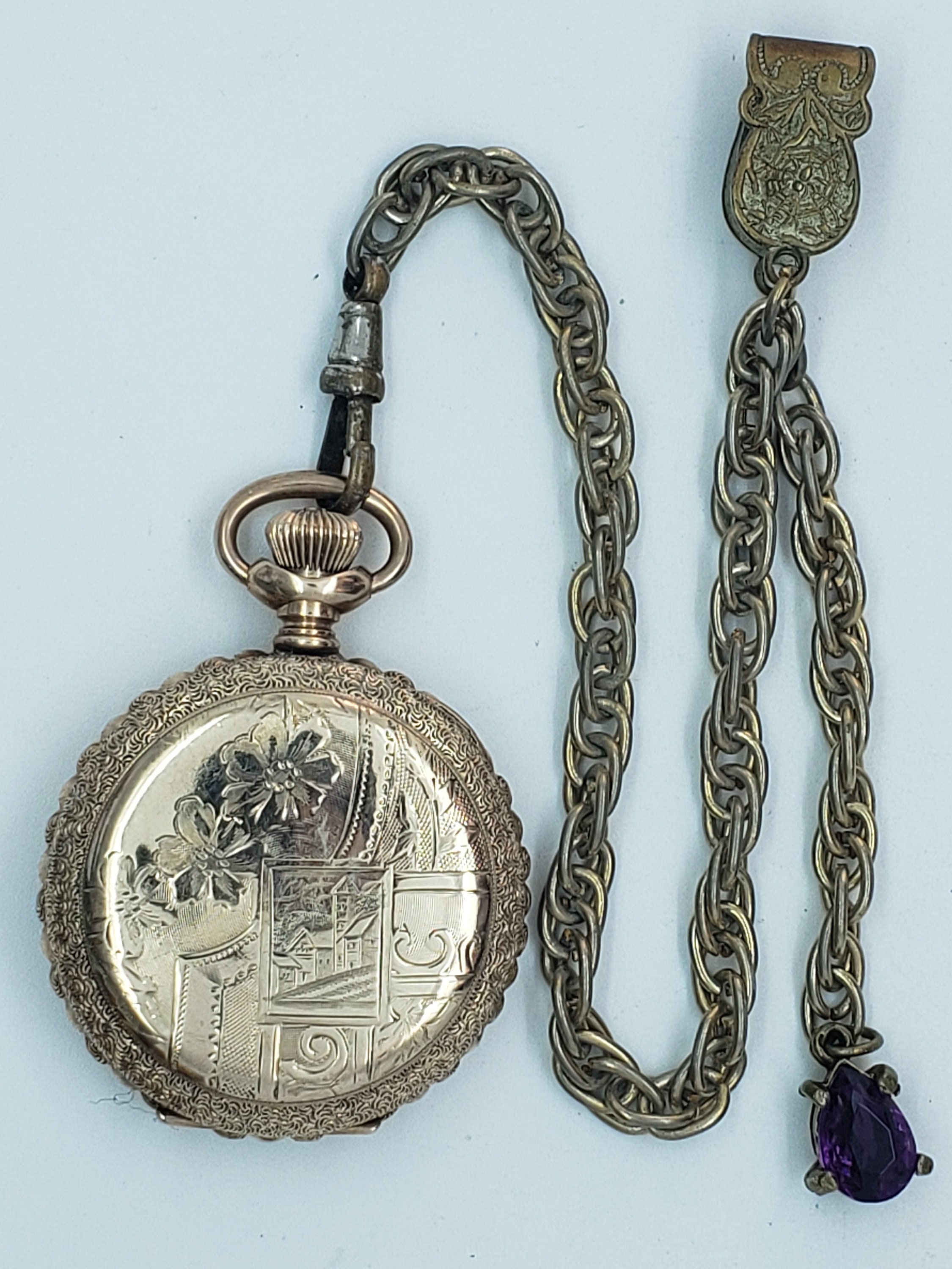 Vintage Elgin Women's Pocket Watch with Fancy Dial Watch Etsy