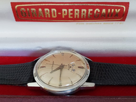Vintage 1960 Girard Perregaux Alarm Watch COA Serviced, with Presentation Box