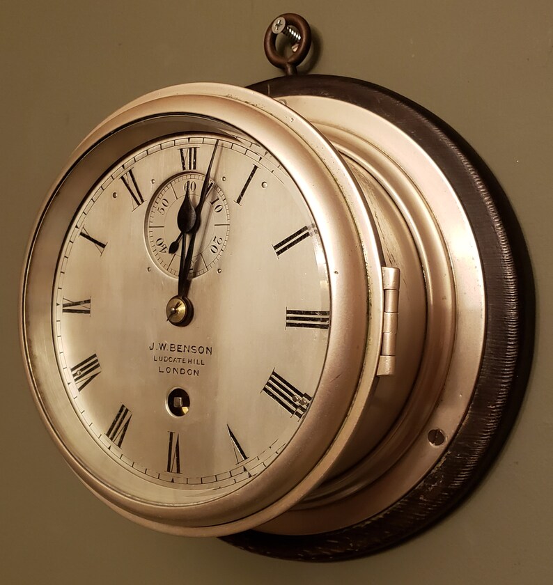 Vintage JW Benson English Ships Clock Circa 1860 1880 Etsy