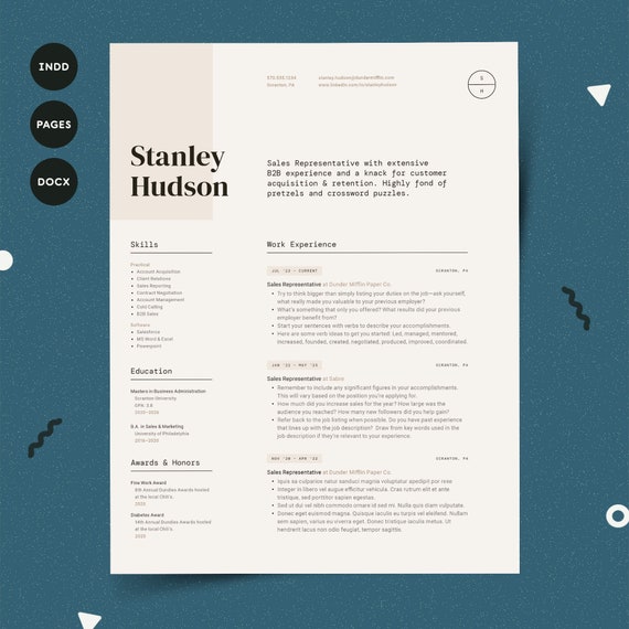 Resume Template Pages | Modern Resume Template | CV Template | Resume Template Word | Resume Modern | Resume for Pages | Resume InDesign