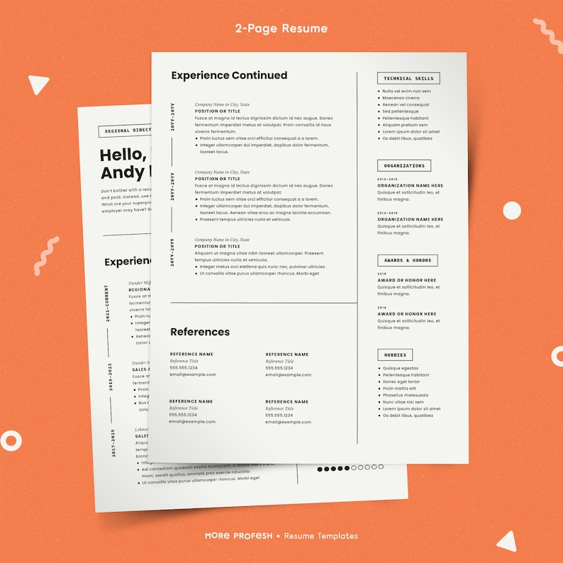 Minimalist Resume Template for Pages, Word, InDesign (Digital Download) image 2