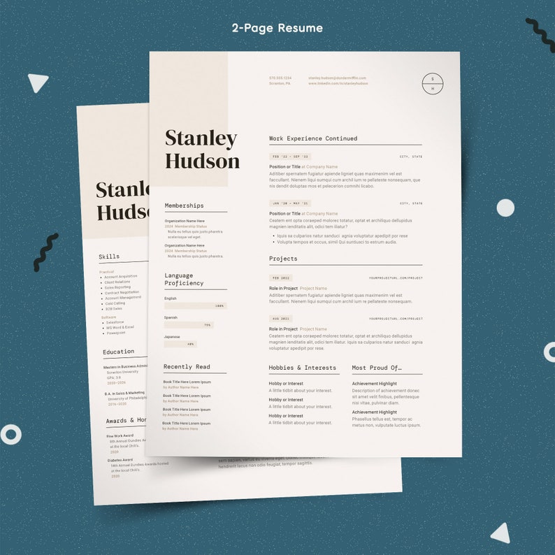 Resume Template Pages | Modern Resume Template | CV Template | Resume Template Word | Resume Modern | Resume for Pages | Resume InDesign image 2