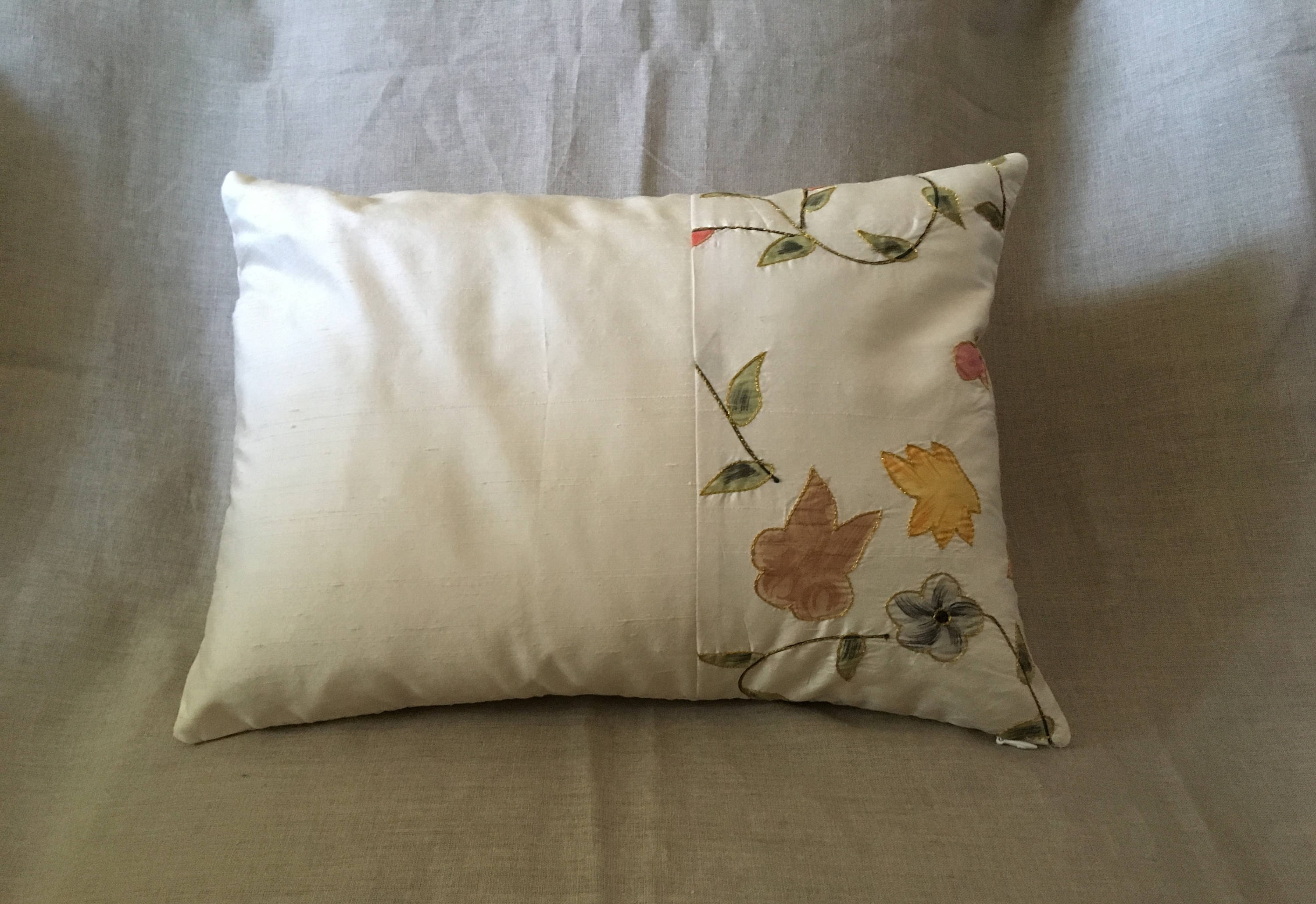 Silk Hand Painted Cushion Cover Etsy