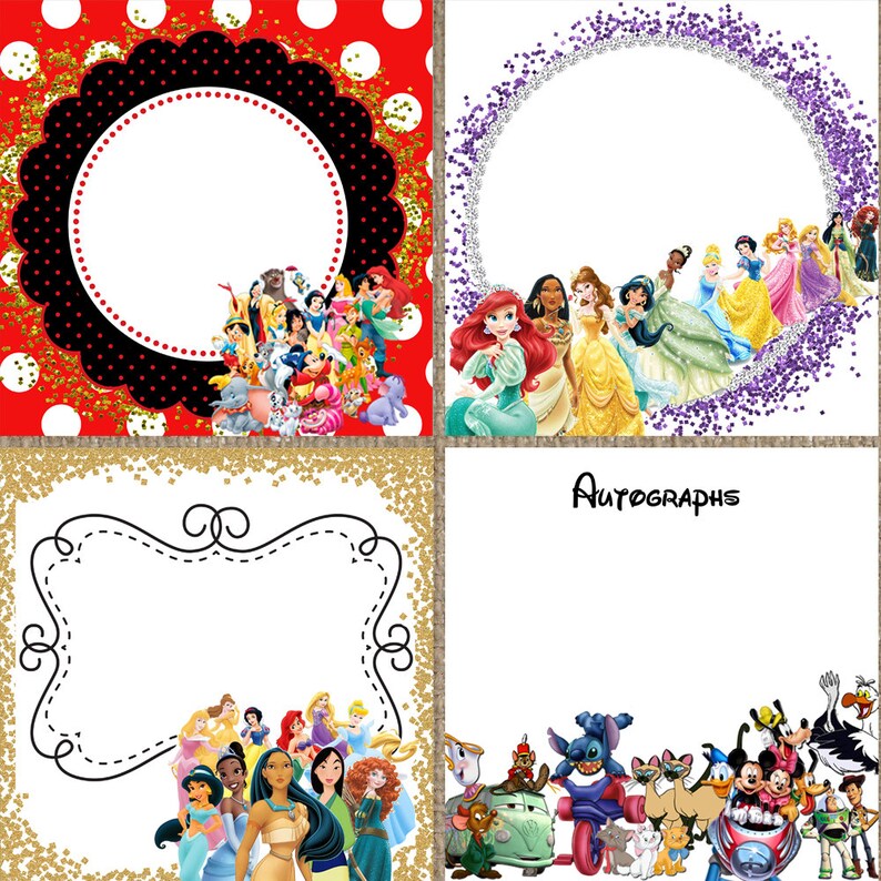 Disney Blank Digital 8x8 Autograph Book Etsy