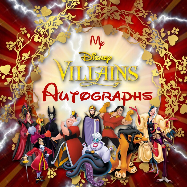 Disney Villain Cover 8x8 5x7 4x6 Digital Autograph Book Etsy