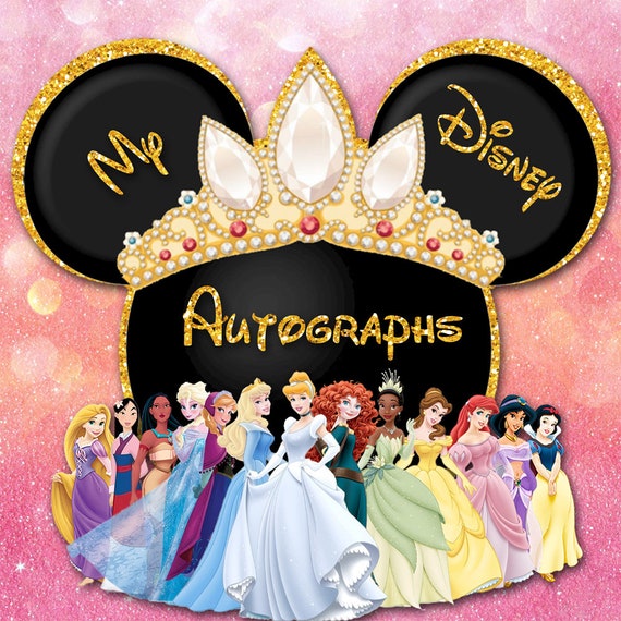 Disney Princess Covers 8x8 5x7 4x6 Digital Autograph Book | Etsy