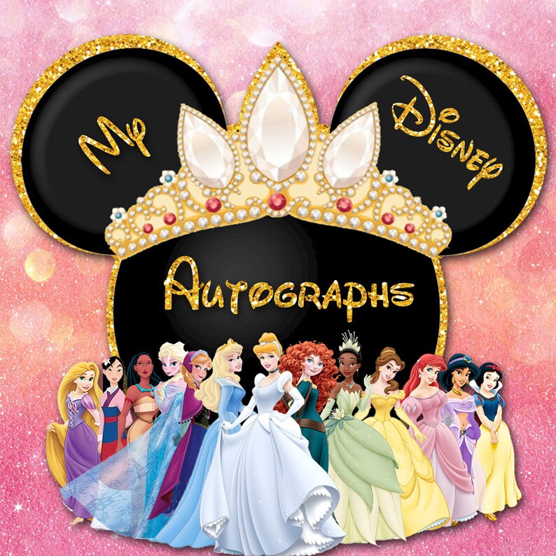 Disney Princess Covers 8x8 5x7 4x6 Digital Autograph Book - Etsy
