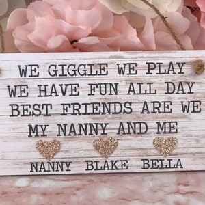 Personalised Nanny Plaque Nanny Gift Gifts For Nanny Grandma Plaque -Granny Plaque Personalised Plaques Gifts For Grandparents Personalised