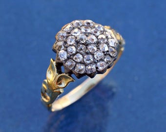 Antique Diamond Ring, c. 1840 Early Victorian Diamond Cluster Ring Old Mine Cut, Victorian diamond ring, Antique Ring, Georgian Diamond Ring