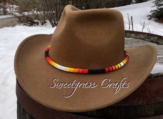 Black Round Beaded Hat Band Beaded Rope 