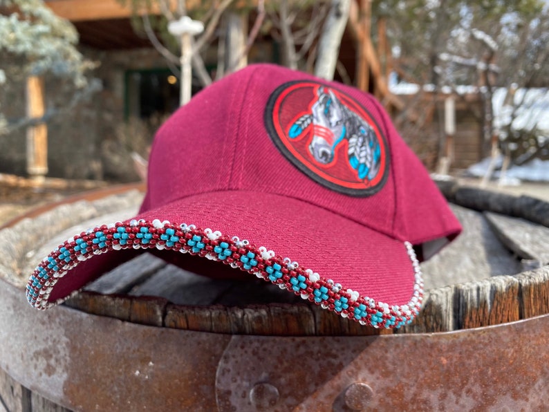Beaded baseball hat beaded cap beaded ball cap burgundy Etsy